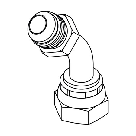 Tompkins Hydraulic Fitting-International10MJ-10FBSPPX BENT TUBE 45 3602-10-10